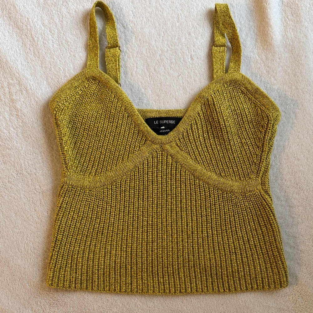 Le Superbe Olive Knit Camisole